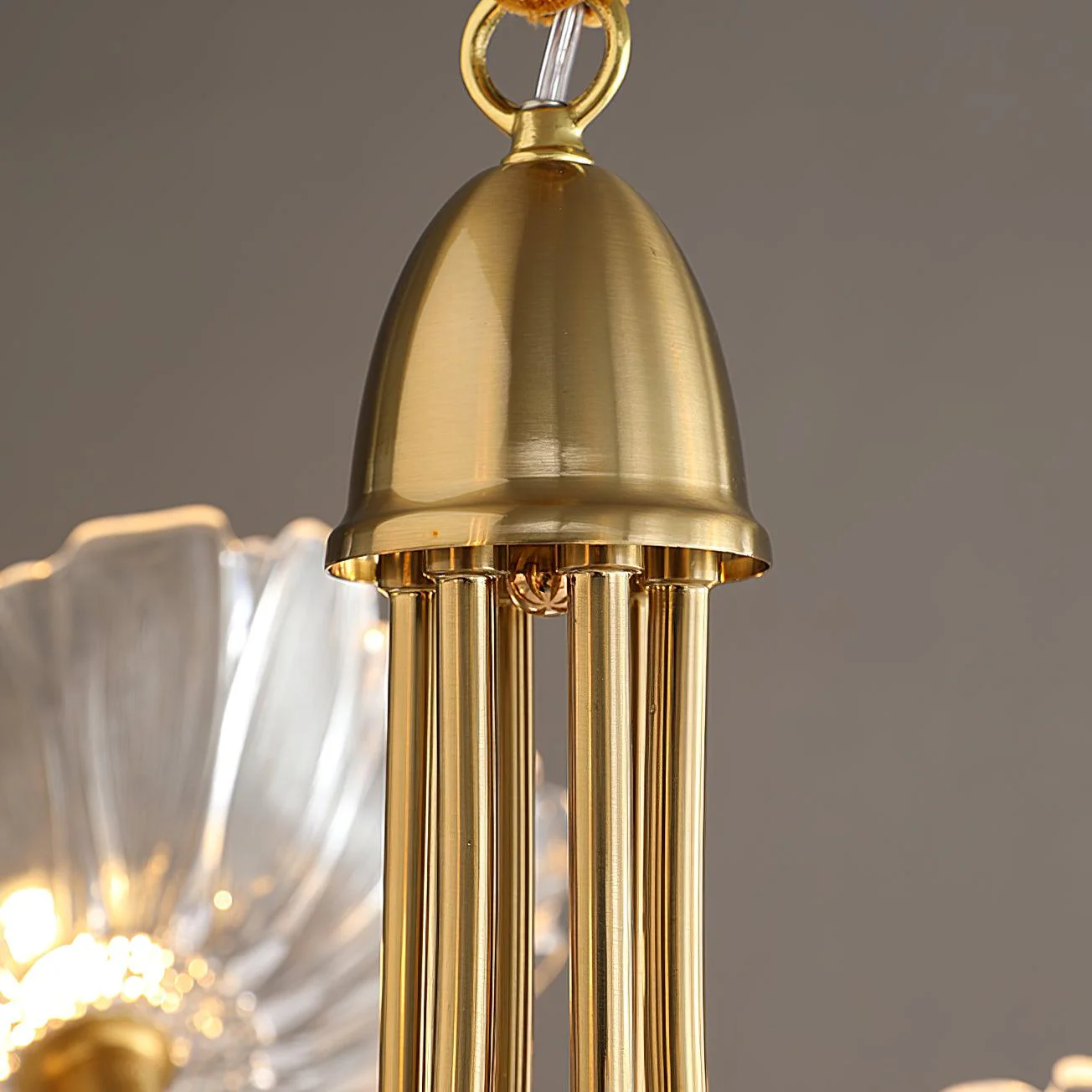 Lustra Chandelier Lotus Leaf Glass - Image 27