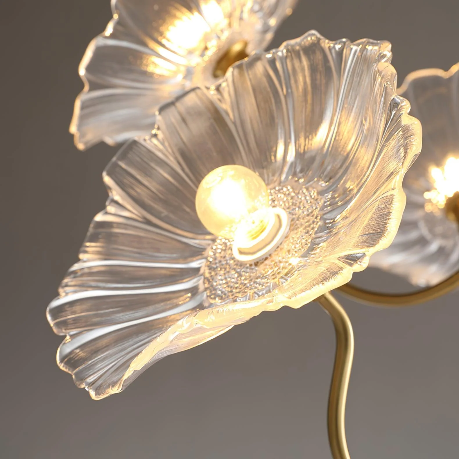 Lustra Chandelier Lotus Leaf Glass - Image 30