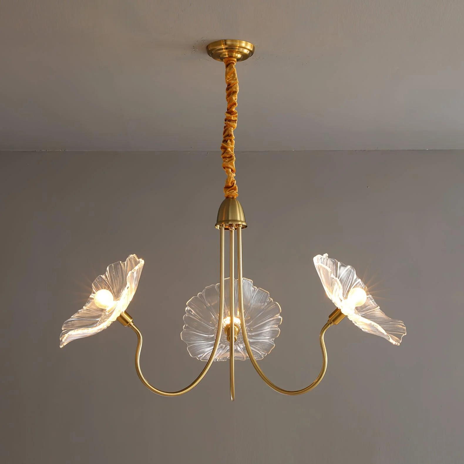 Lustra Chandelier Lotus Leaf Glass - Image 35