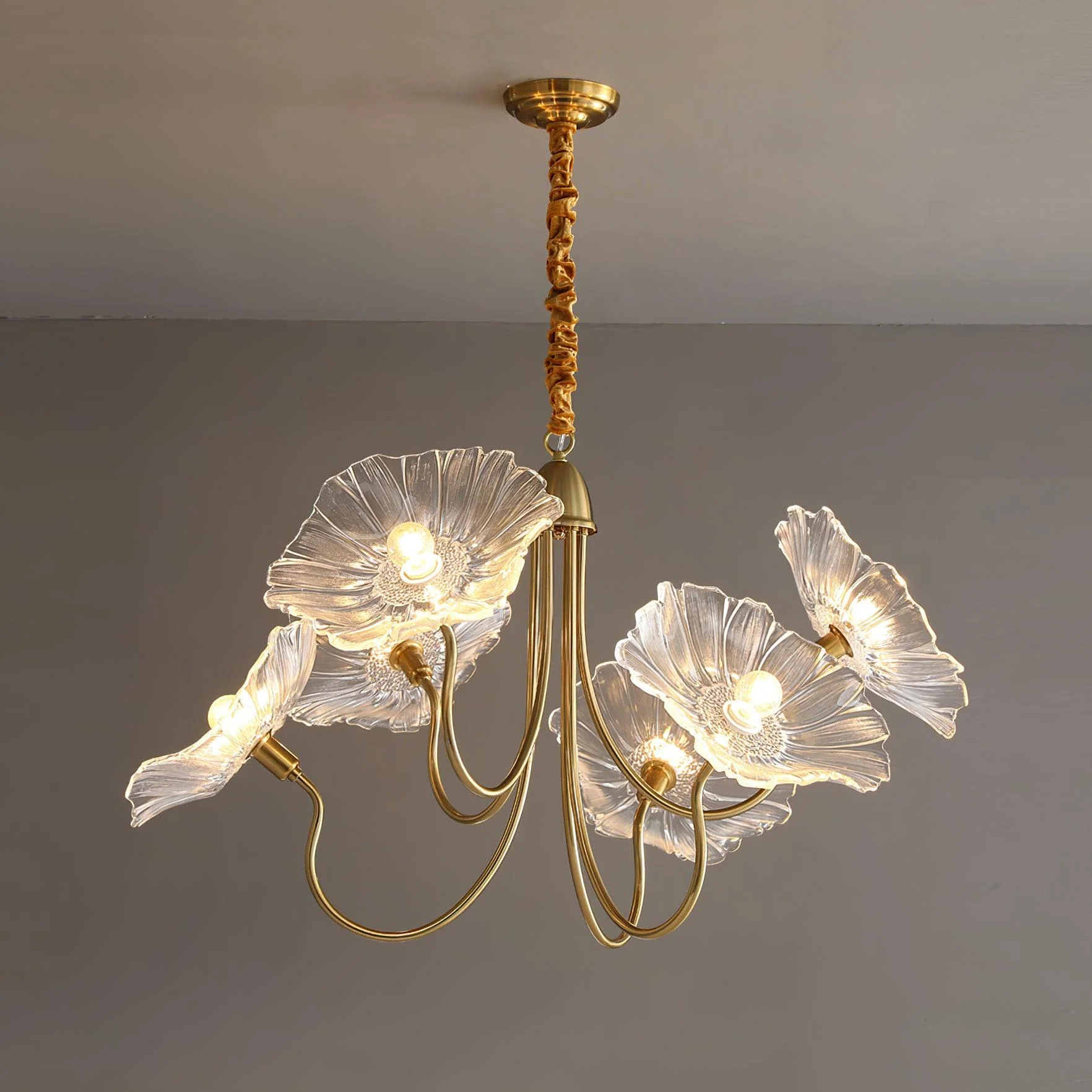 Lustra Chandelier Lotus Leaf Glass - Image 37