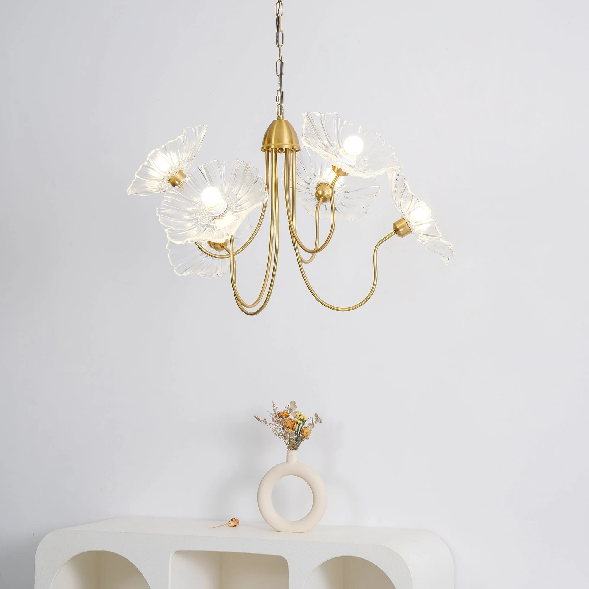 Lustra Chandelier Lotus Leaf Glass - Image 40
