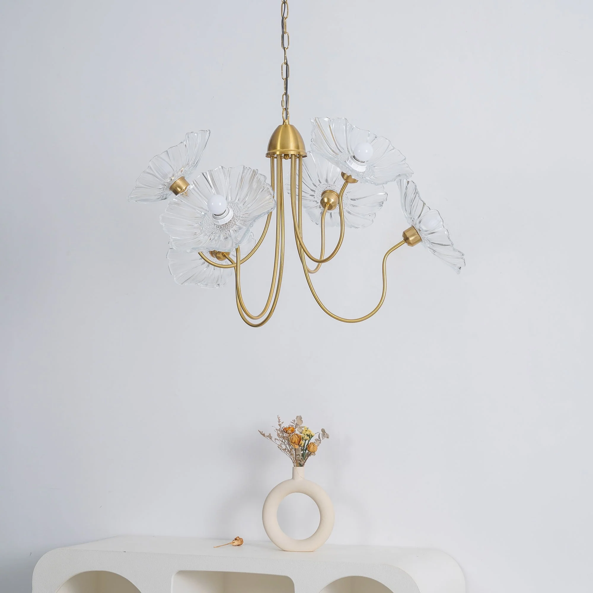 Lustra Chandelier Lotus Leaf Glass - Image 45