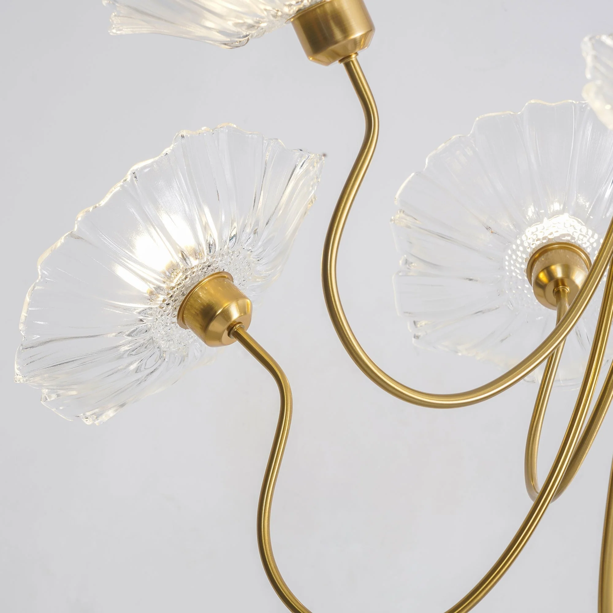 Lustra Chandelier Lotus Leaf Glass - Image 46
