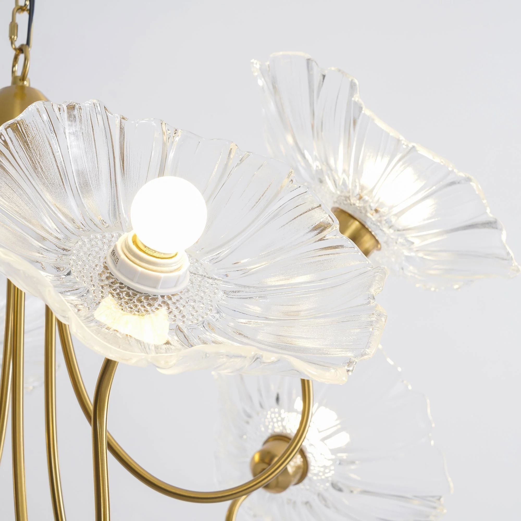 Lustra Chandelier Lotus Leaf Glass - Image 48