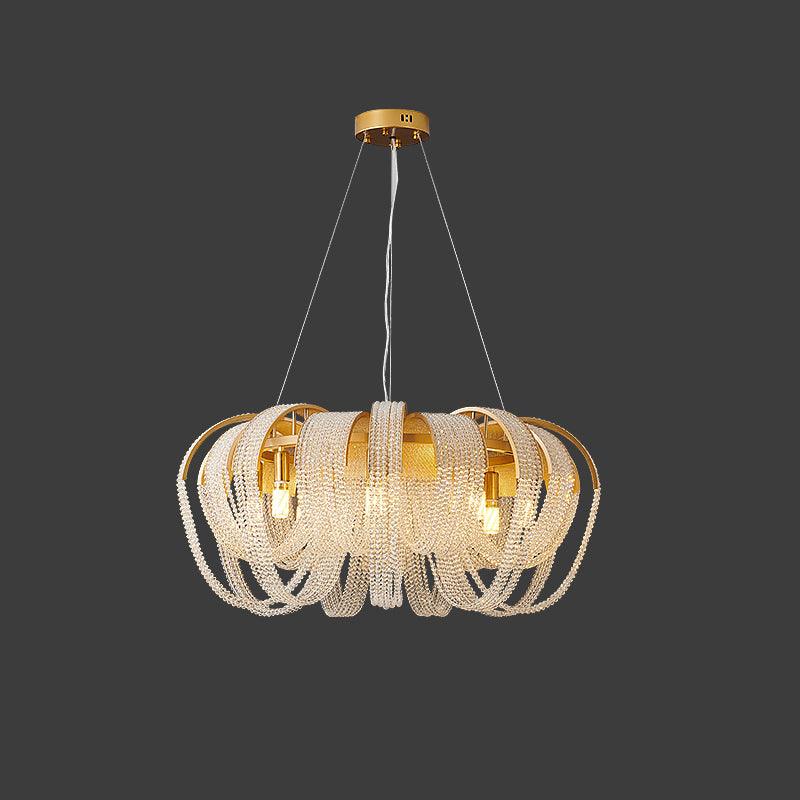 Lustra Chandelier Mesh Crystal Gold Waterfall Sparkle - Image 15