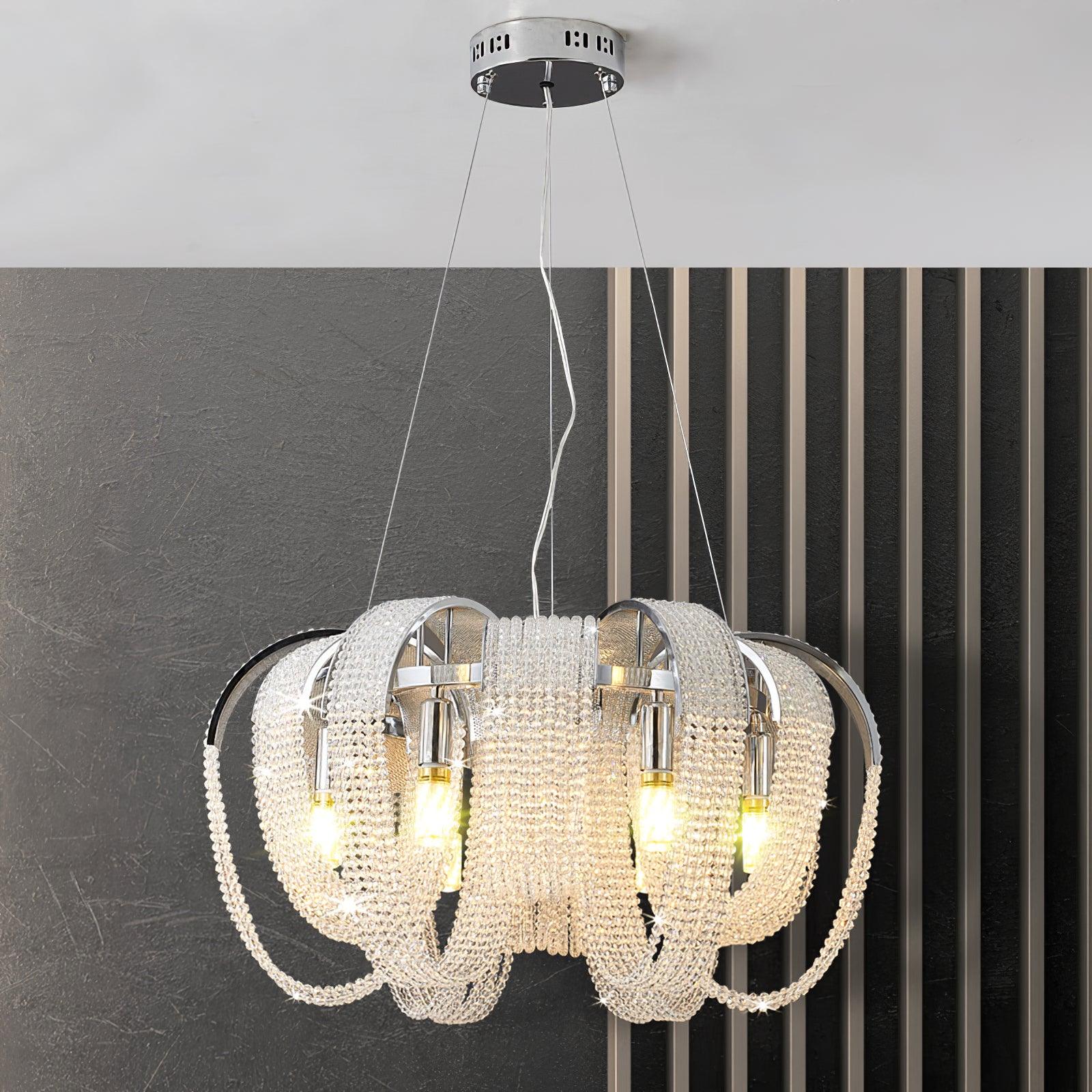 Lustra Chandelier Mesh Crystal Gold Waterfall Sparkle - Image 16