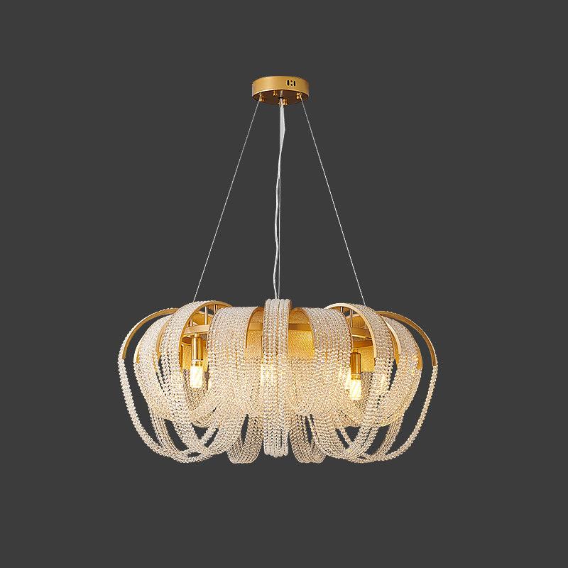 Lustra Chandelier Mesh Crystal Gold Waterfall Sparkle - Image 18