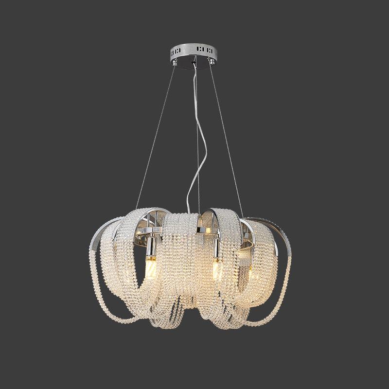 Lustra Chandelier Mesh Crystal Gold Waterfall Sparkle - Image 25