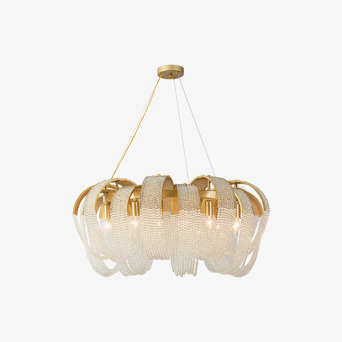 Lustra Chandelier Mesh Crystal Gold Waterfall Sparkle - Image 27