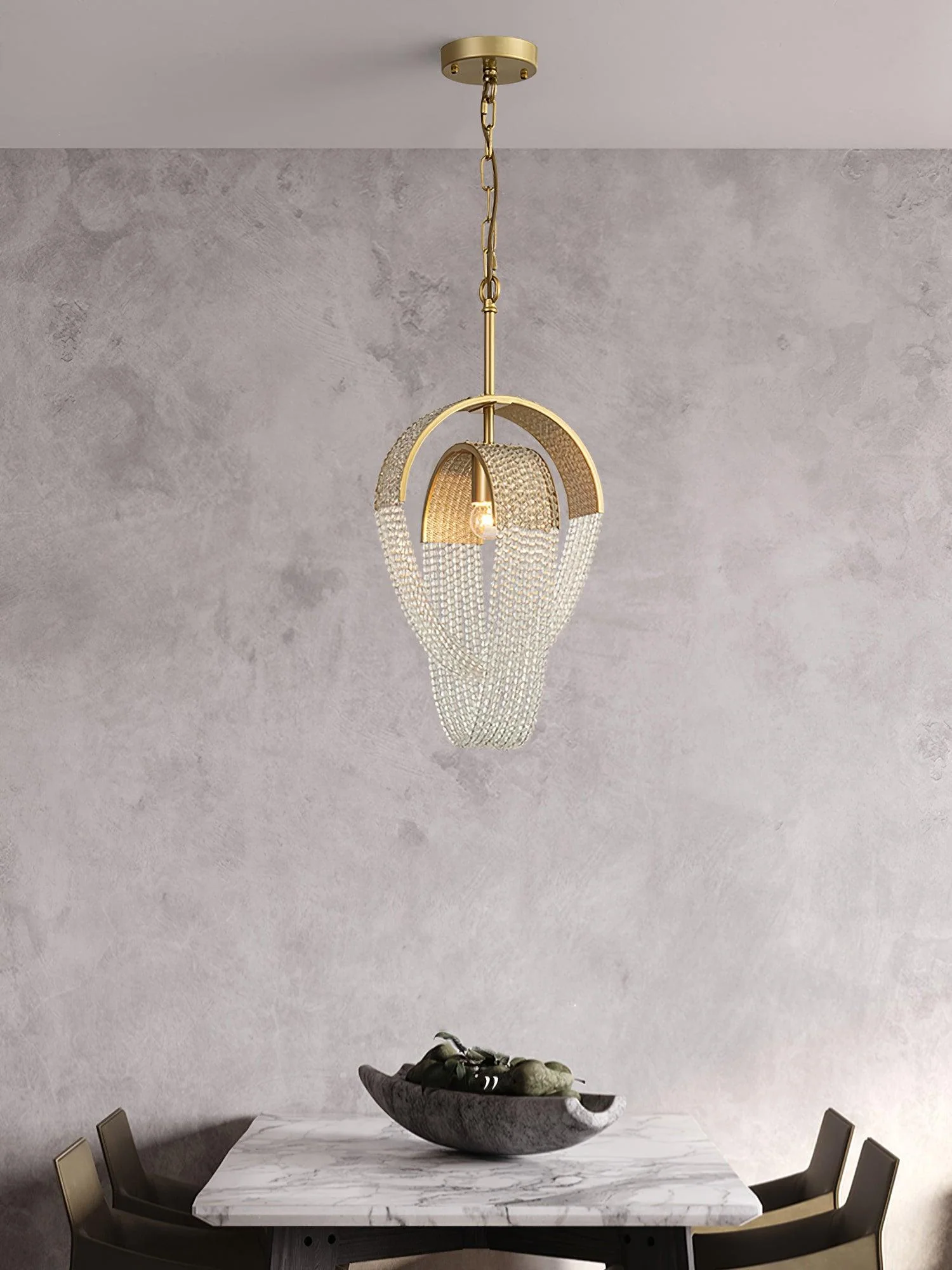 Lustra Chandelier Mesh Crystal Gold Waterfall Sparkle - Image 29