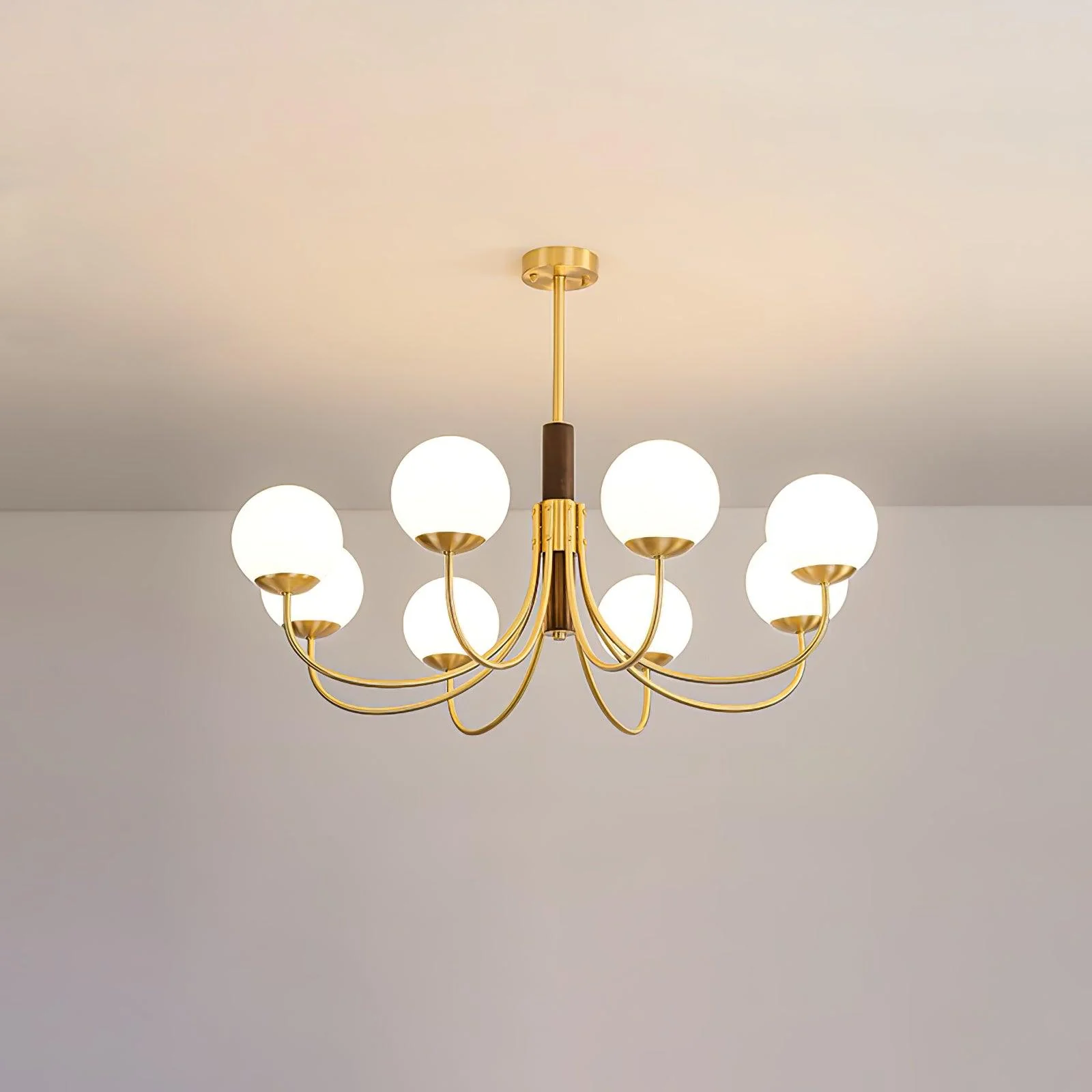 Lustra Chandelier Midas Touch Walnut Sphere Brass - Image 20