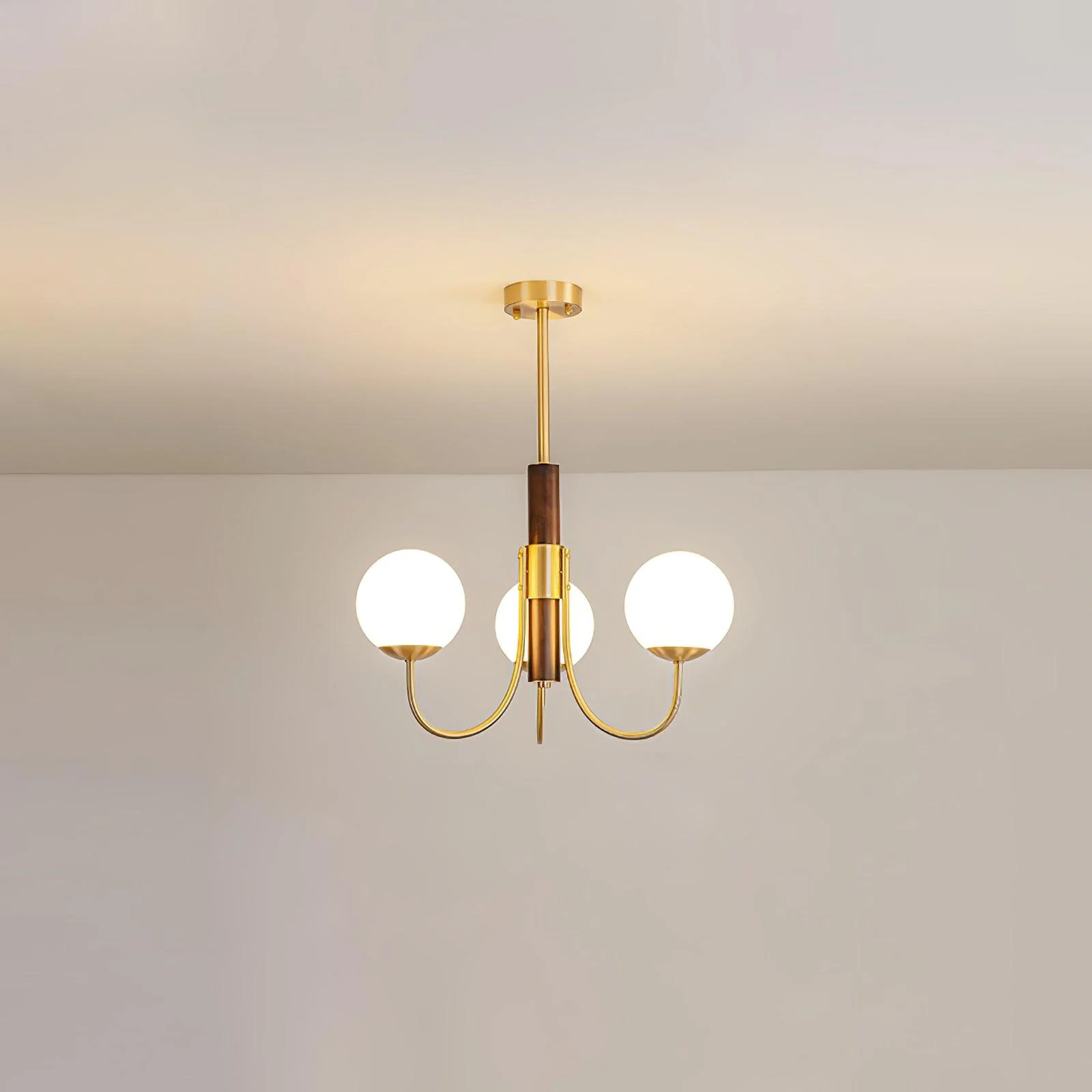 Lustra Chandelier Midas Touch Walnut Sphere Brass - Image 21