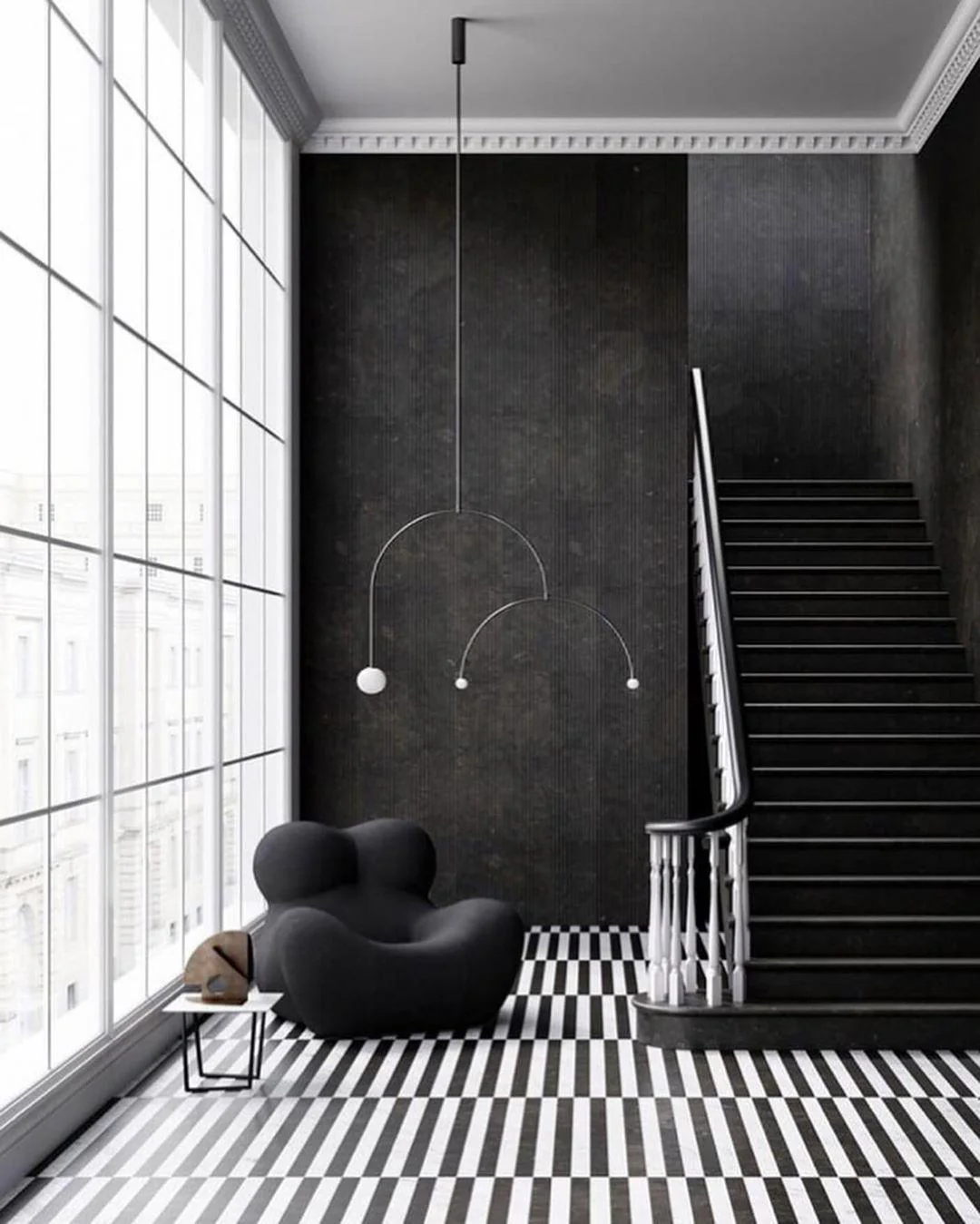 Lustra Chandelier Mobile Black Minimalist - Image 134