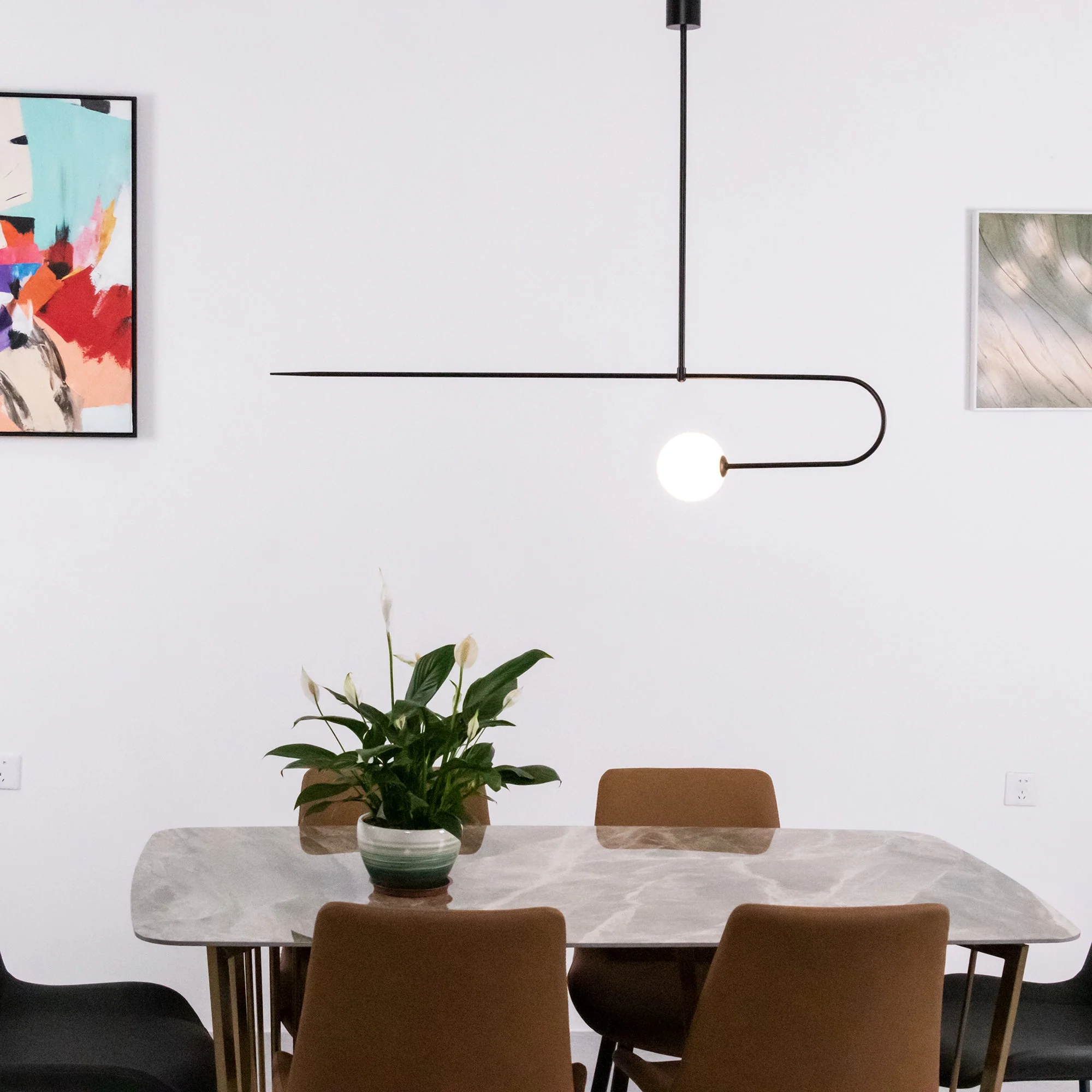 Lustra Chandelier Mobile Black Minimalist - Image 139