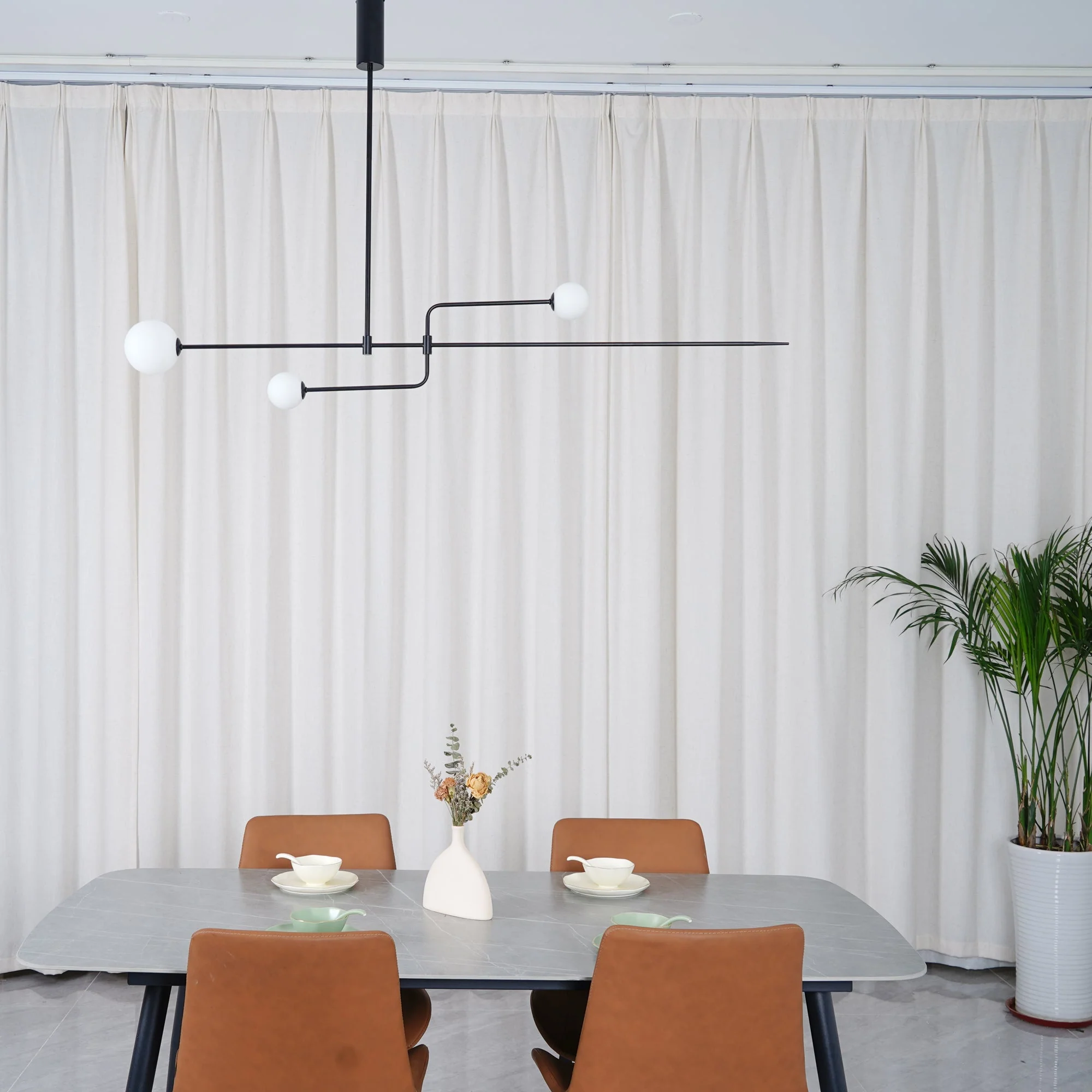 Lustra Chandelier Mobile Black Minimalist - Image 140