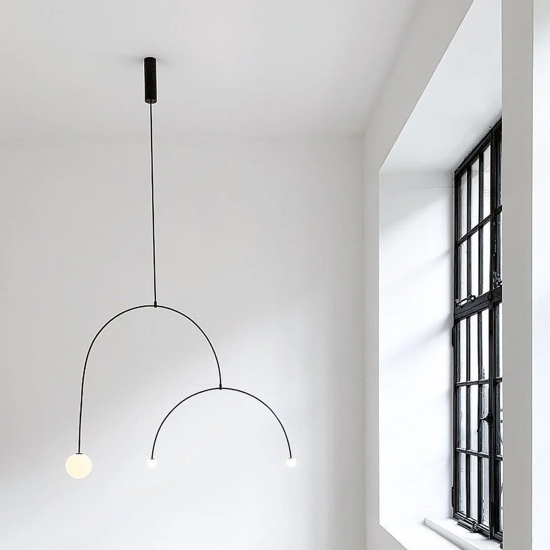 Lustra Chandelier Mobile Black Minimalist - Image 144
