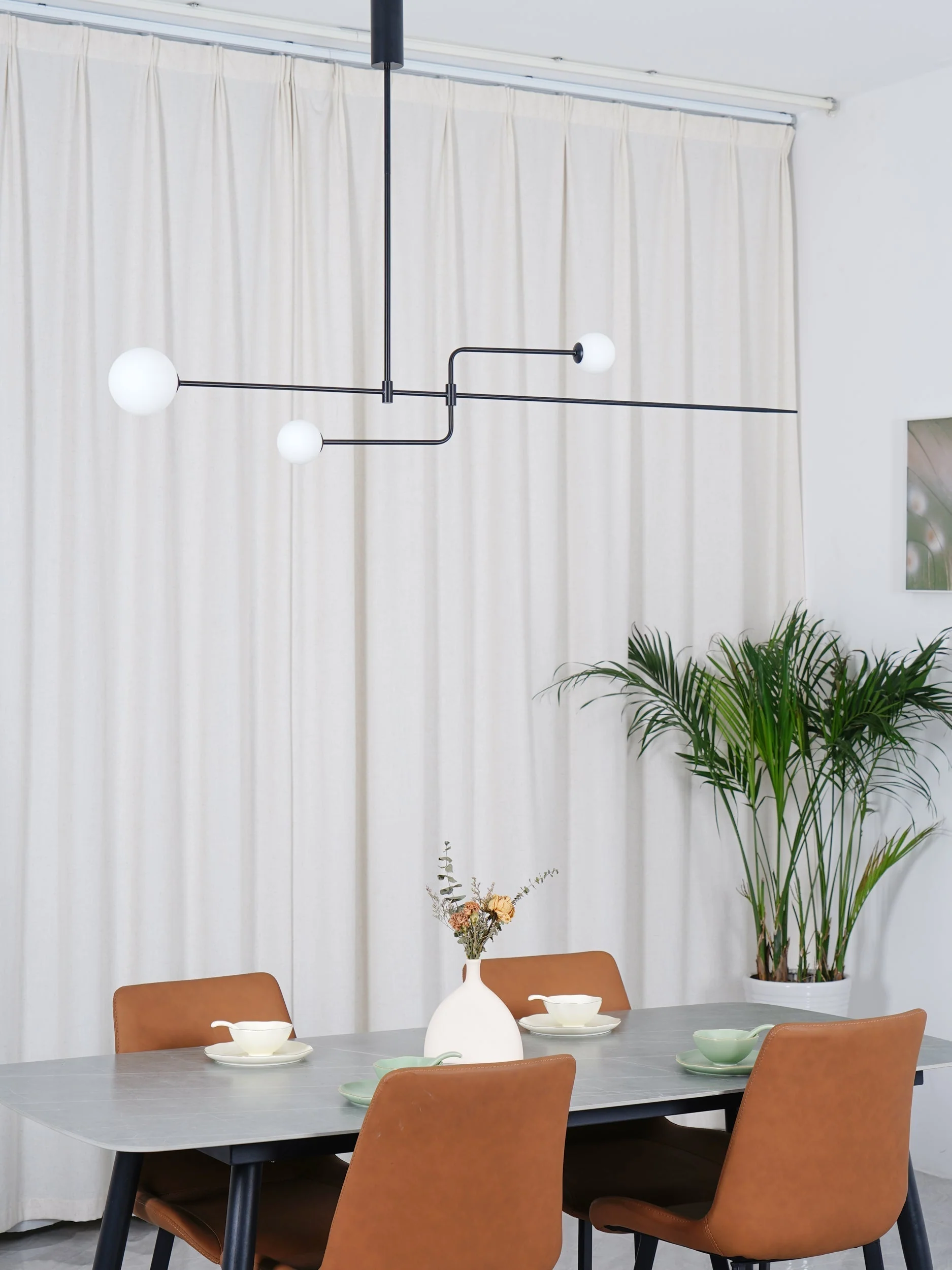Lustra Chandelier Mobile Black Minimalist - Image 160