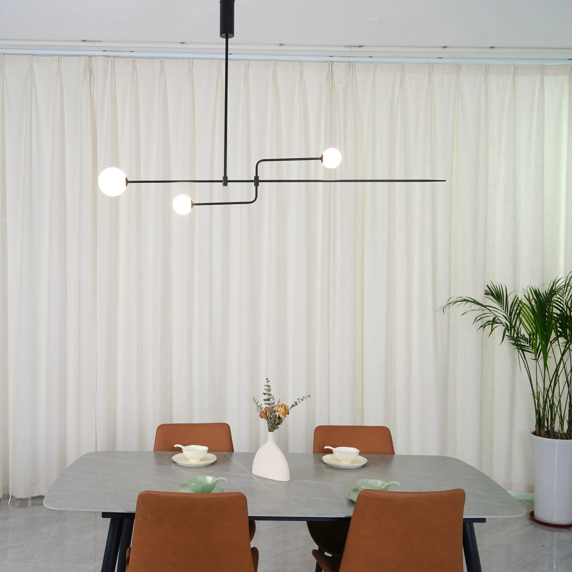 Lustra Chandelier Mobile Black Minimalist - Image 162