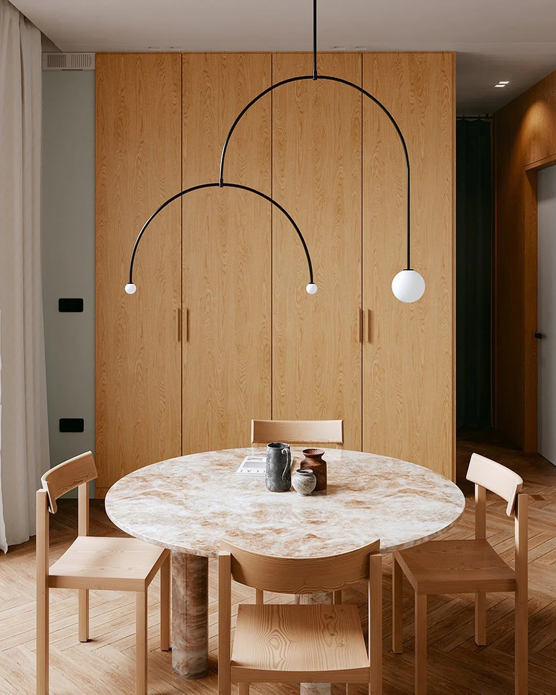 Lustra Chandelier Mobile Black Minimalist - Image 164
