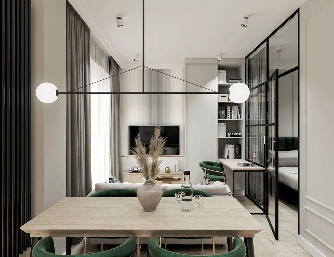 Lustra Chandelier Mobile Black Minimalist - Image 44