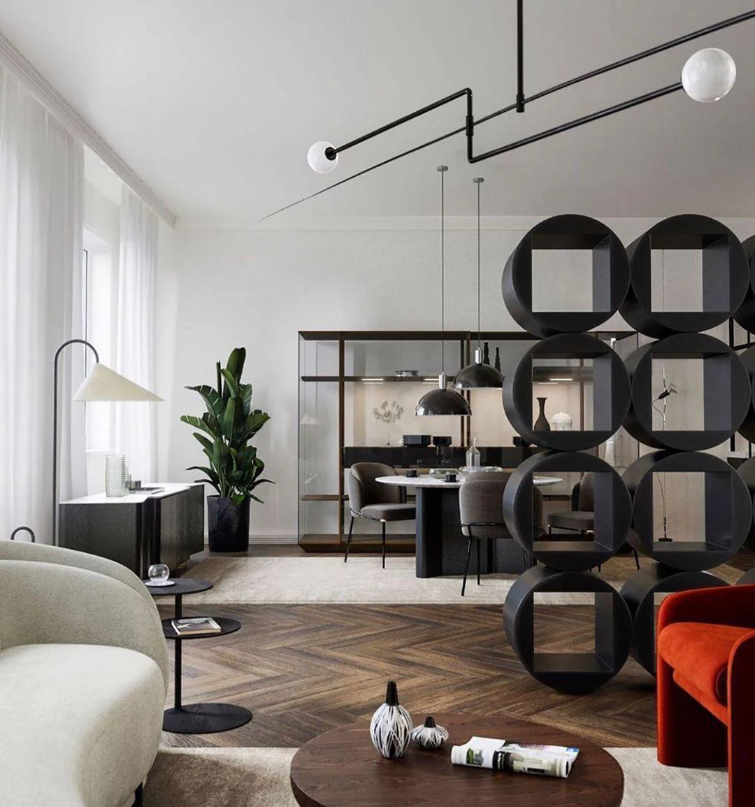 Lustra Chandelier Mobile Black Minimalist - Image 45