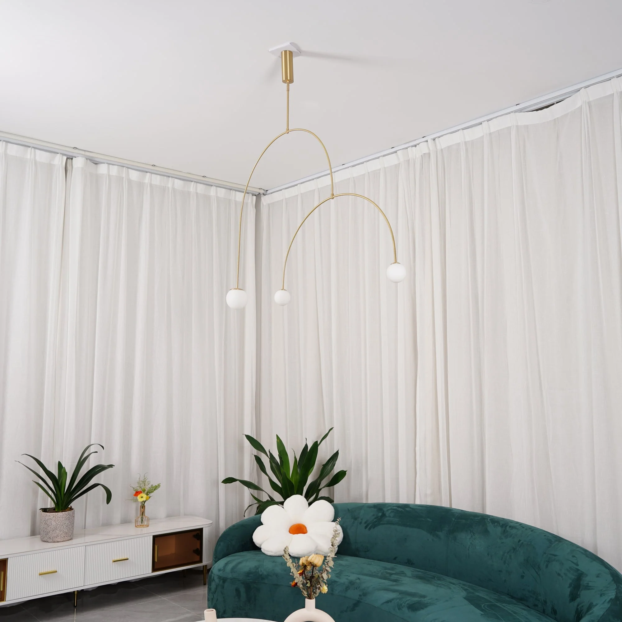 Lustra Chandelier Mobile Black Minimalist - Image 46