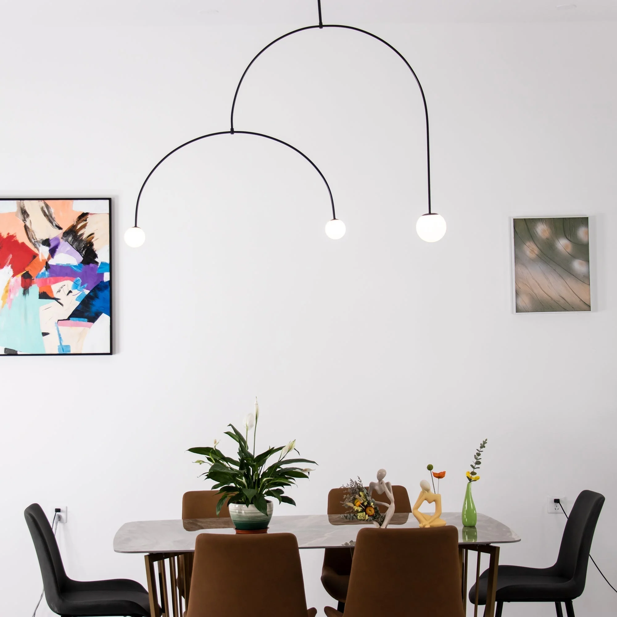 Lustra Chandelier Mobile Black Minimalist - Image 8