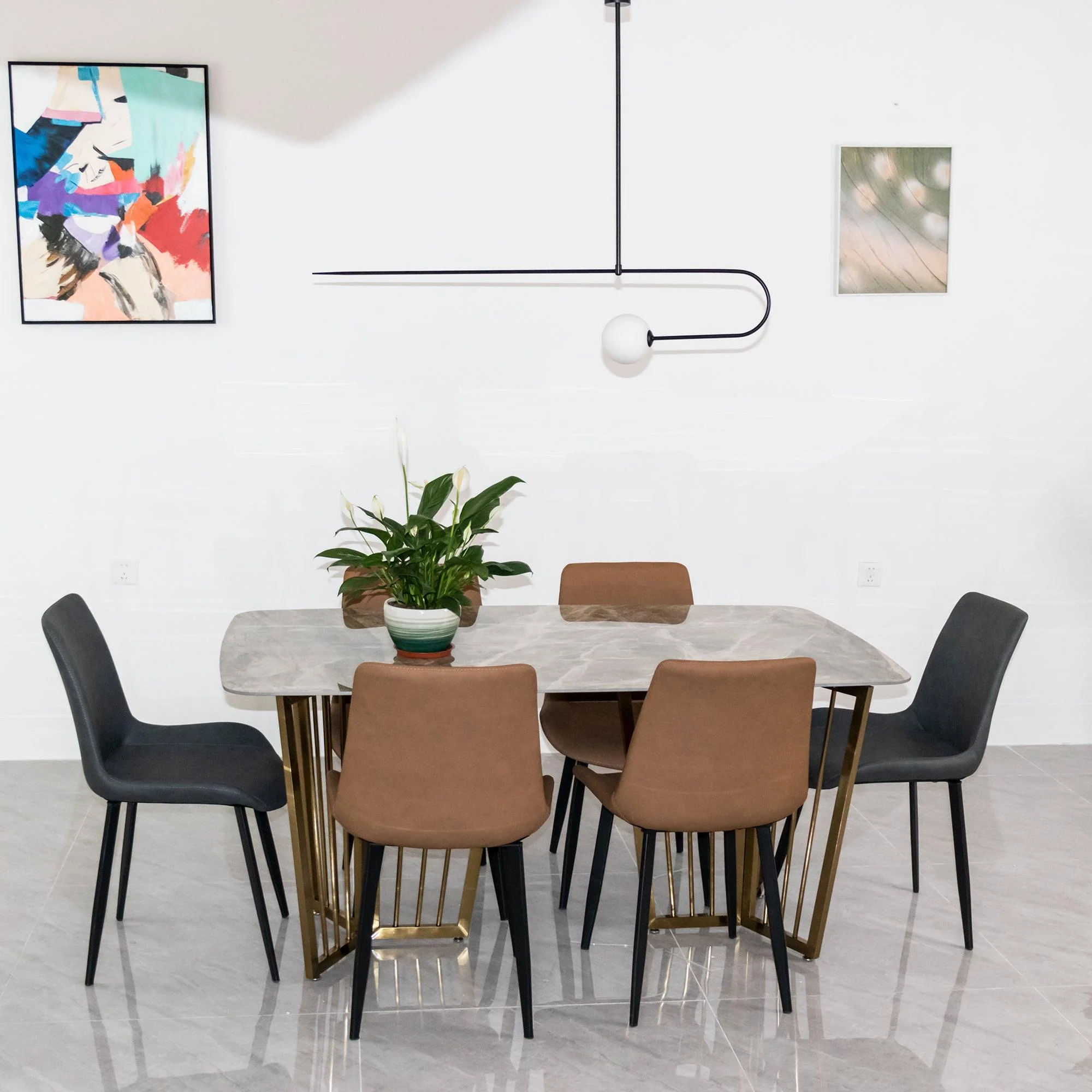Lustra Chandelier Mobile Black Minimalist - Image 86