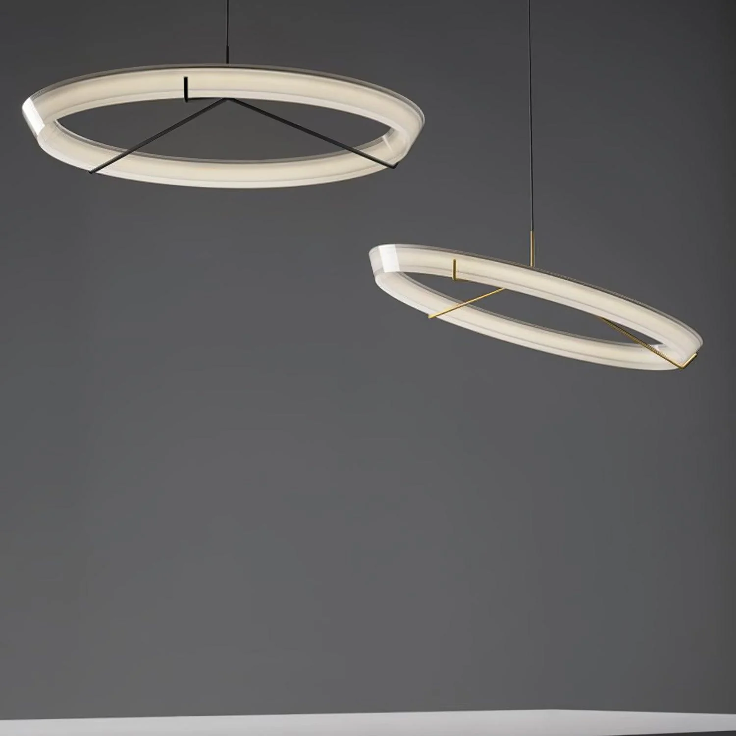 Lustra Chandelier Modern Stainless Steel Ring - Image 10