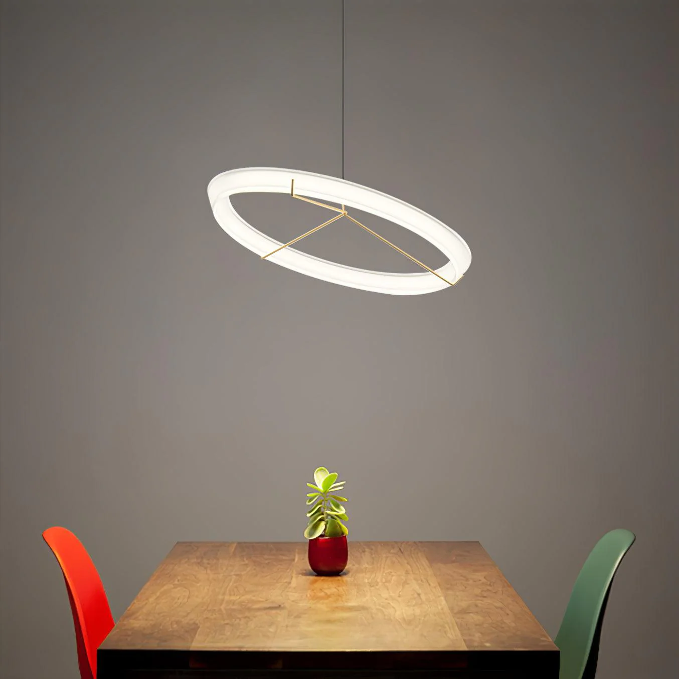 Lustra Chandelier Modern Stainless Steel Ring - Image 14