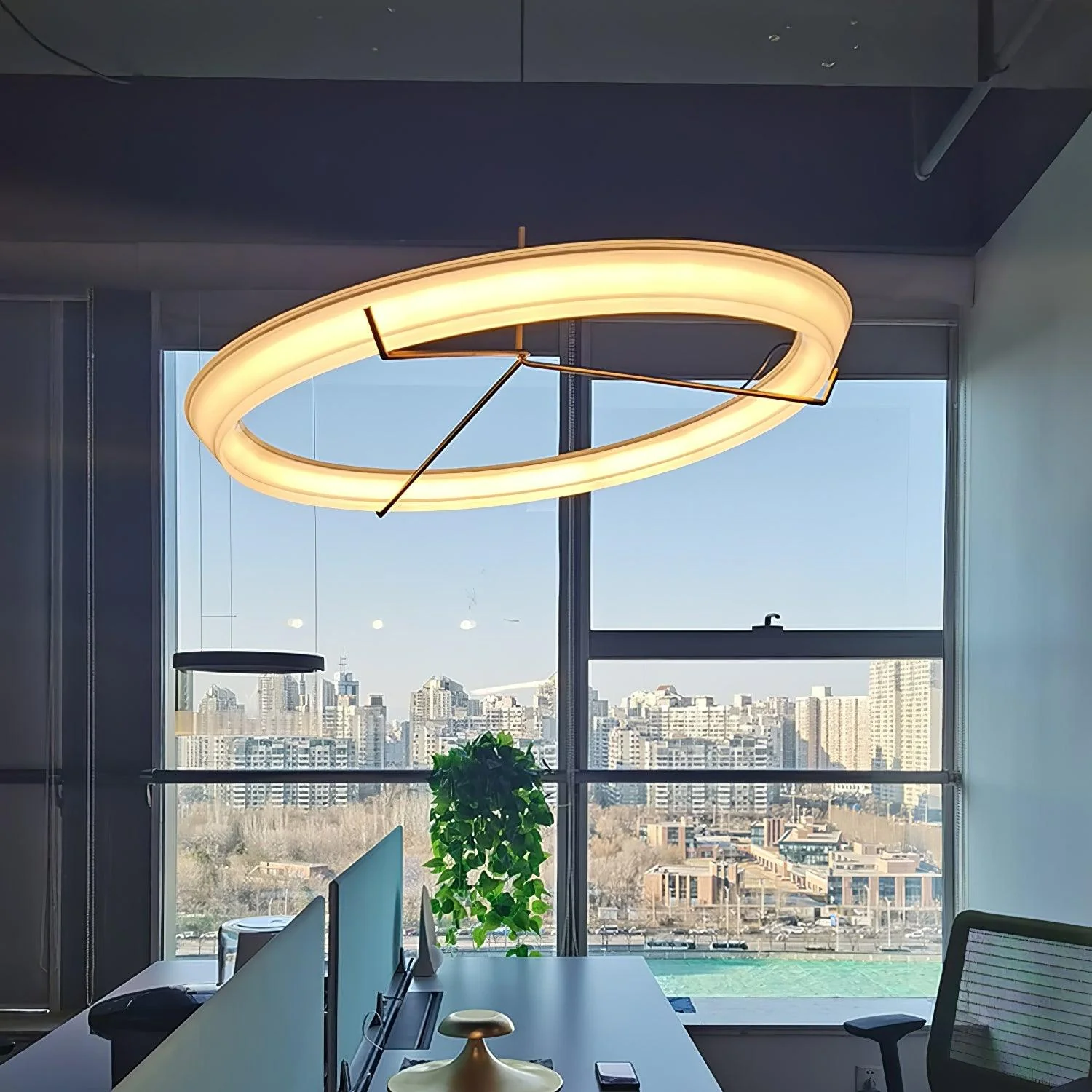 Lustra Chandelier Modern Stainless Steel Ring - Image 15