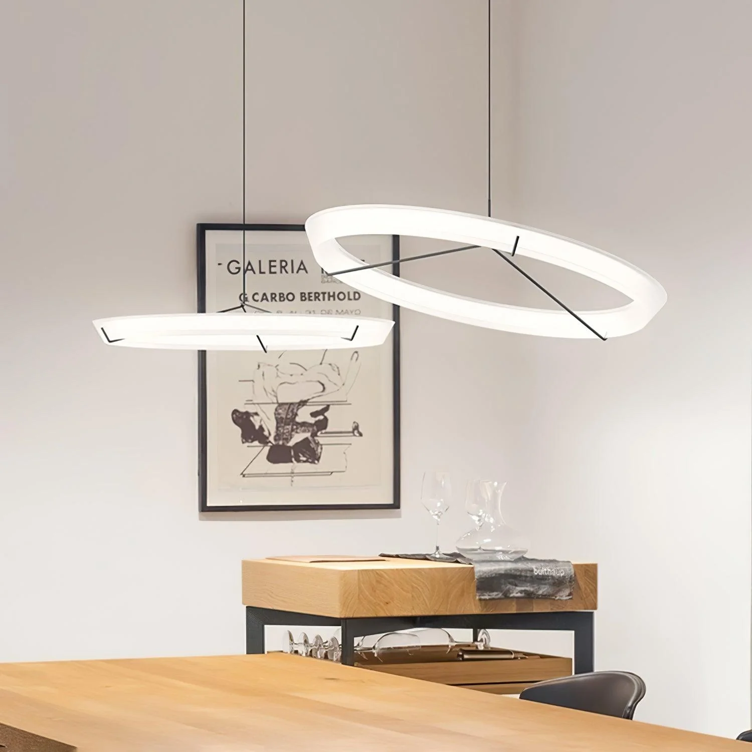 Lustra Chandelier Modern Stainless Steel Ring - Image 21