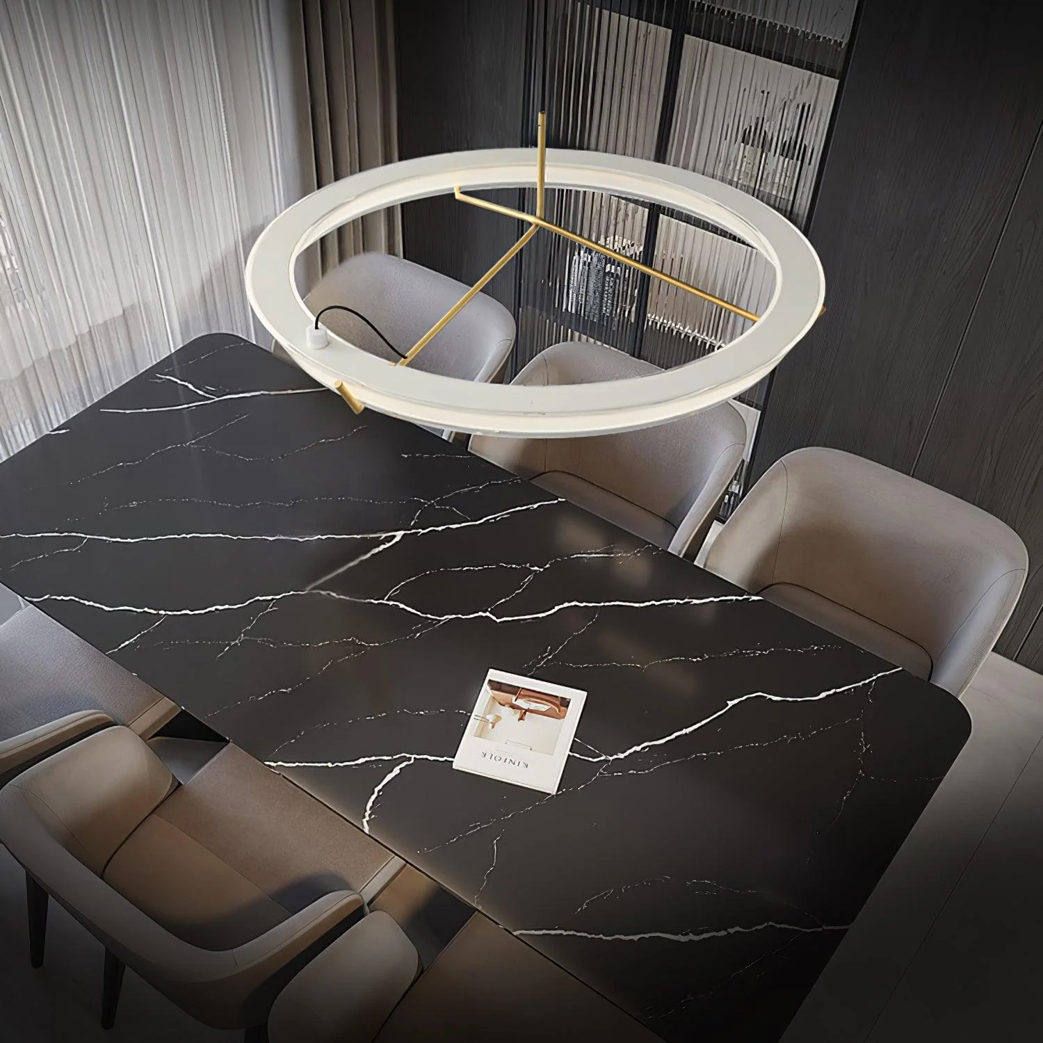 Lustra Chandelier Modern Stainless Steel Ring - Image 23
