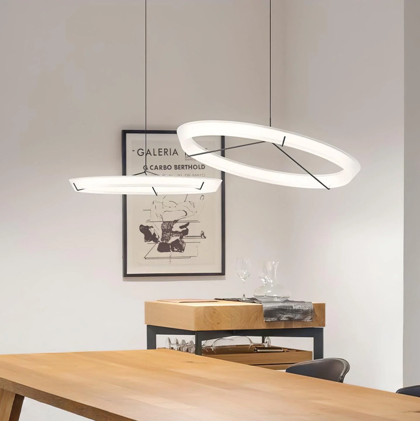 Lustra Chandelier Modern Stainless Steel Ring - Image 24