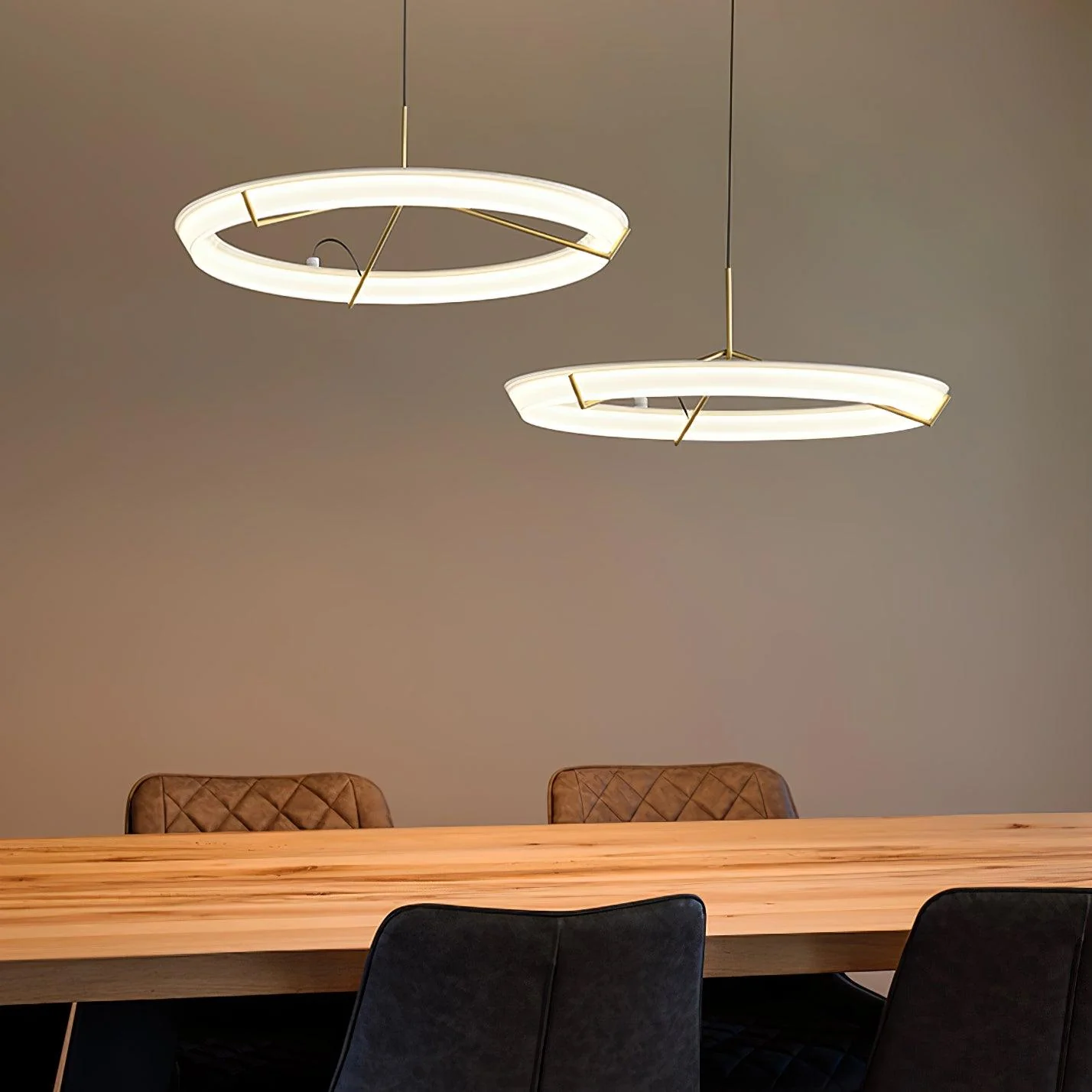 Lustra Chandelier Modern Stainless Steel Ring - Image 3
