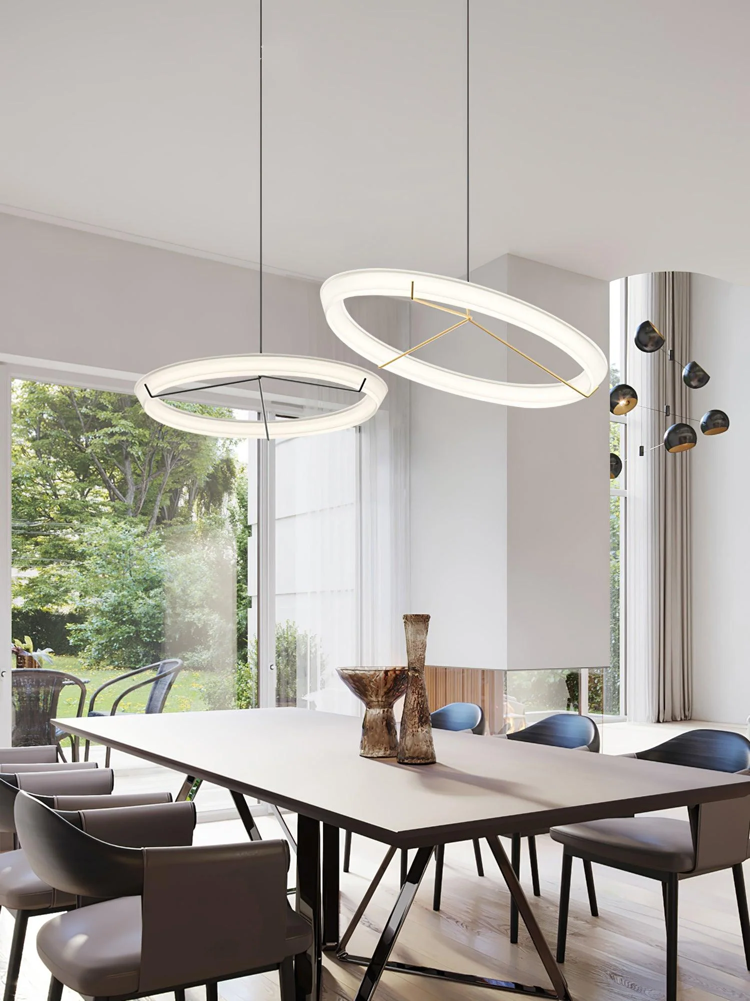Lustra Chandelier Modern Stainless Steel Ring - Image 52