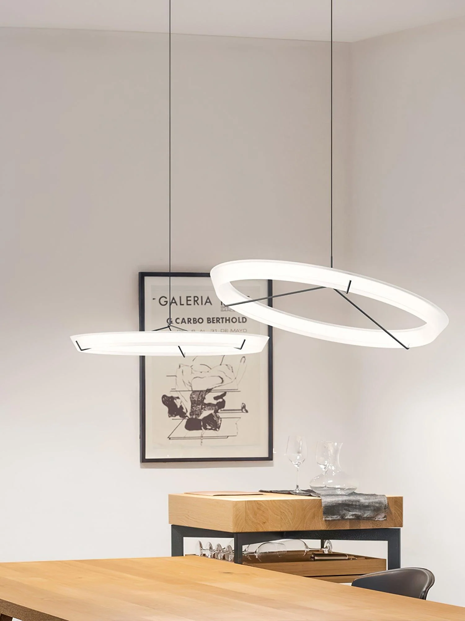 Lustra Chandelier Modern Stainless Steel Ring - Image 54