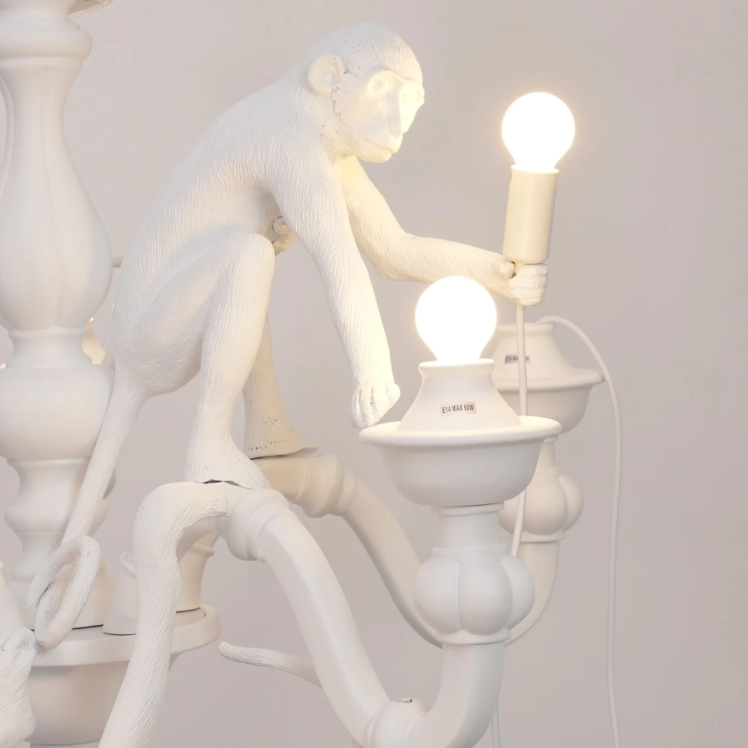 Lustra Chandelier Monkey Black Playful Sculpture - Image 19
