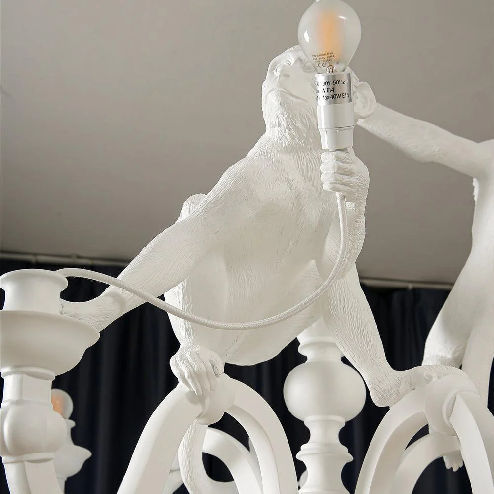 Lustra Chandelier Monkey Black Playful Sculpture - Image 2