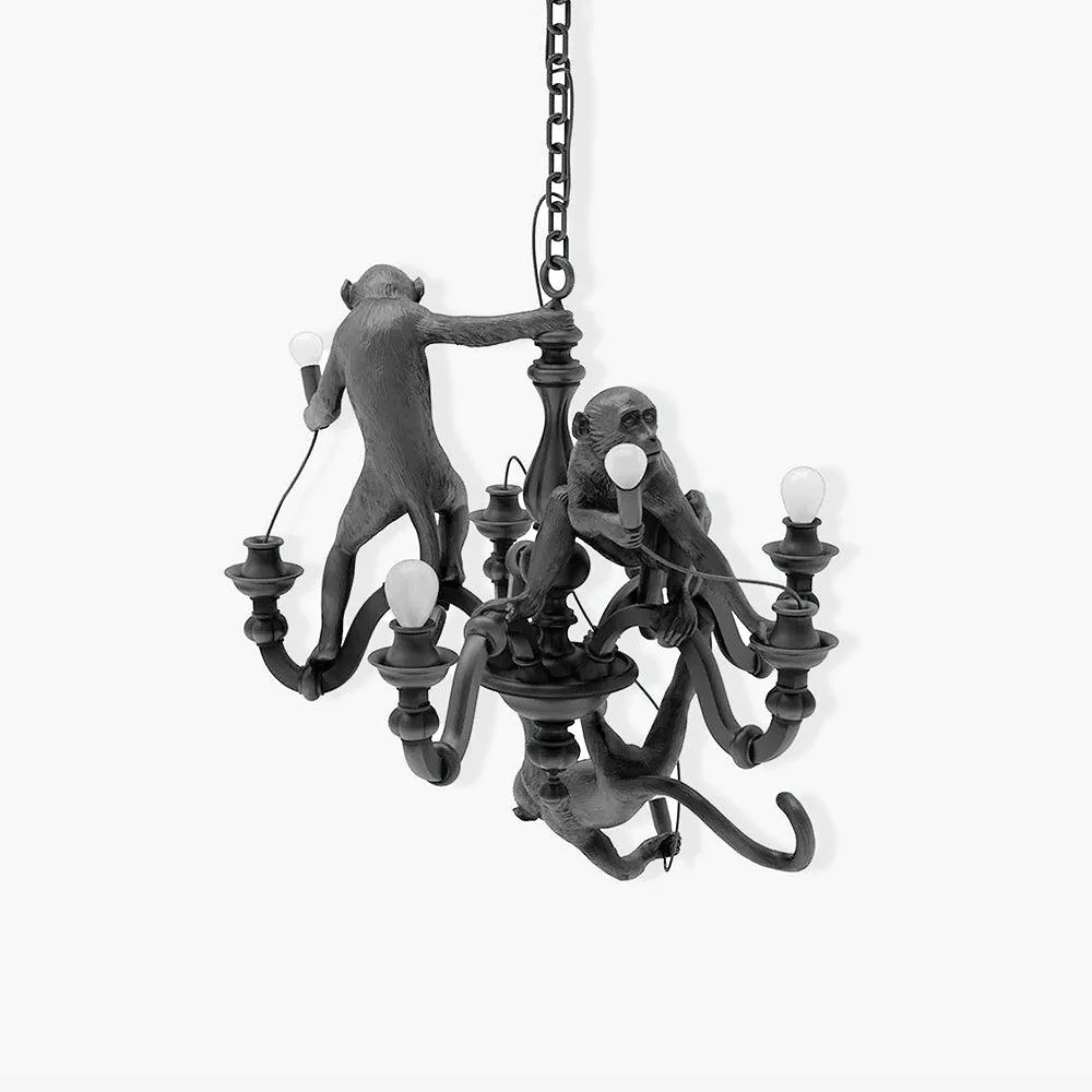 Lustra Chandelier Monkey Black Playful Sculpture - Image 20
