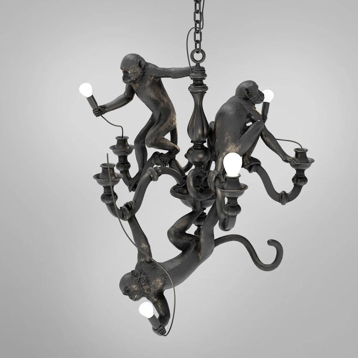 Lustra Chandelier Monkey Black Playful Sculpture - Image 21