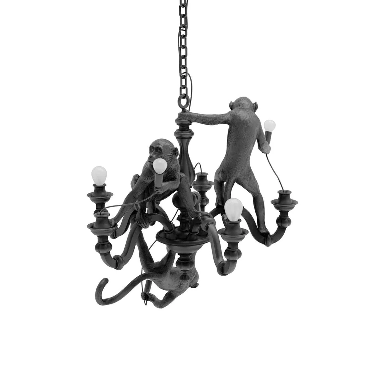 Lustra Chandelier Monkey Black Playful Sculpture - Image 25