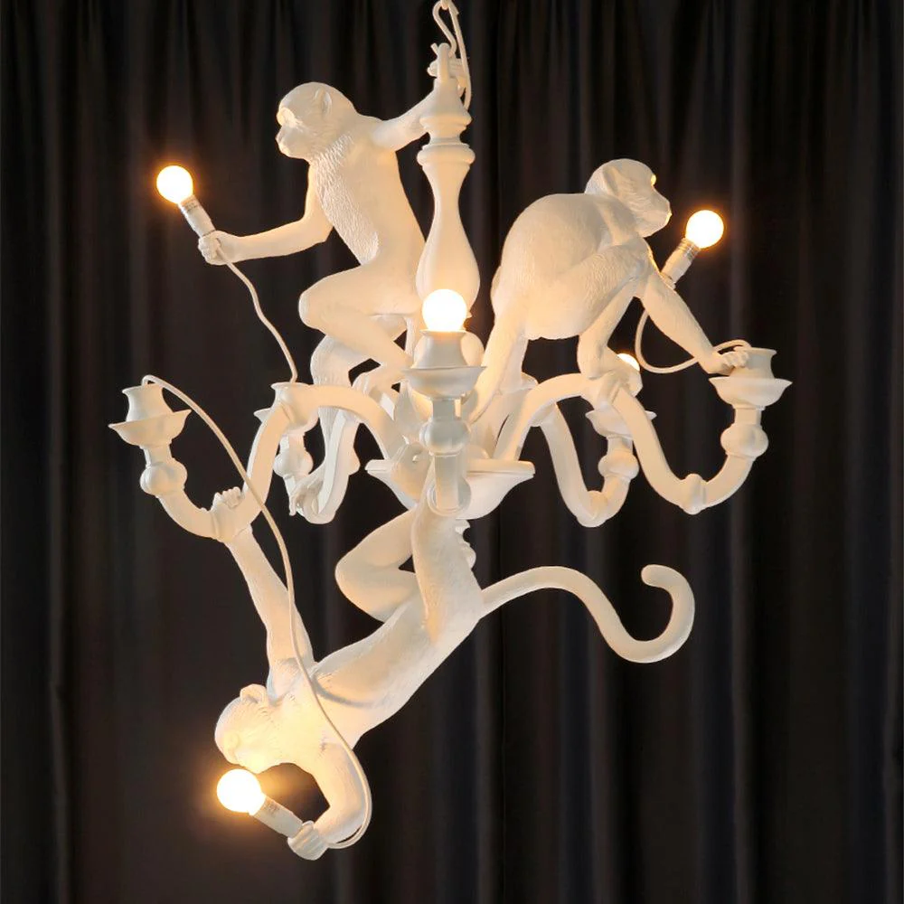 Lustra Chandelier Monkey Black Playful Sculpture - Image 26