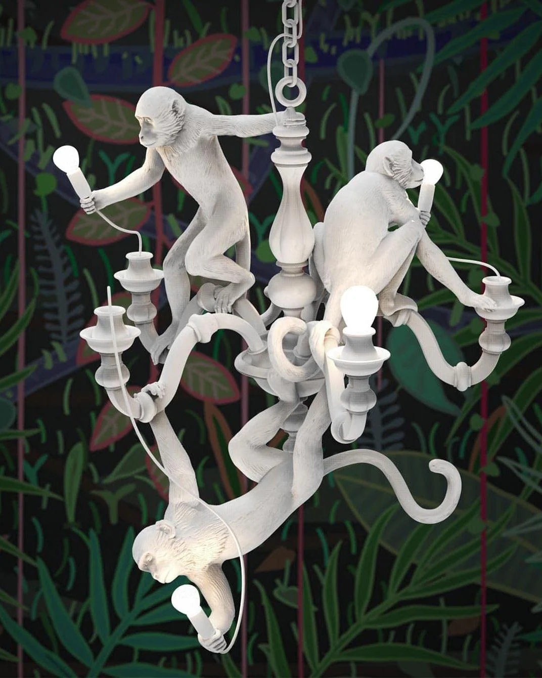 Lustra Chandelier Monkey Black Playful Sculpture - Image 27