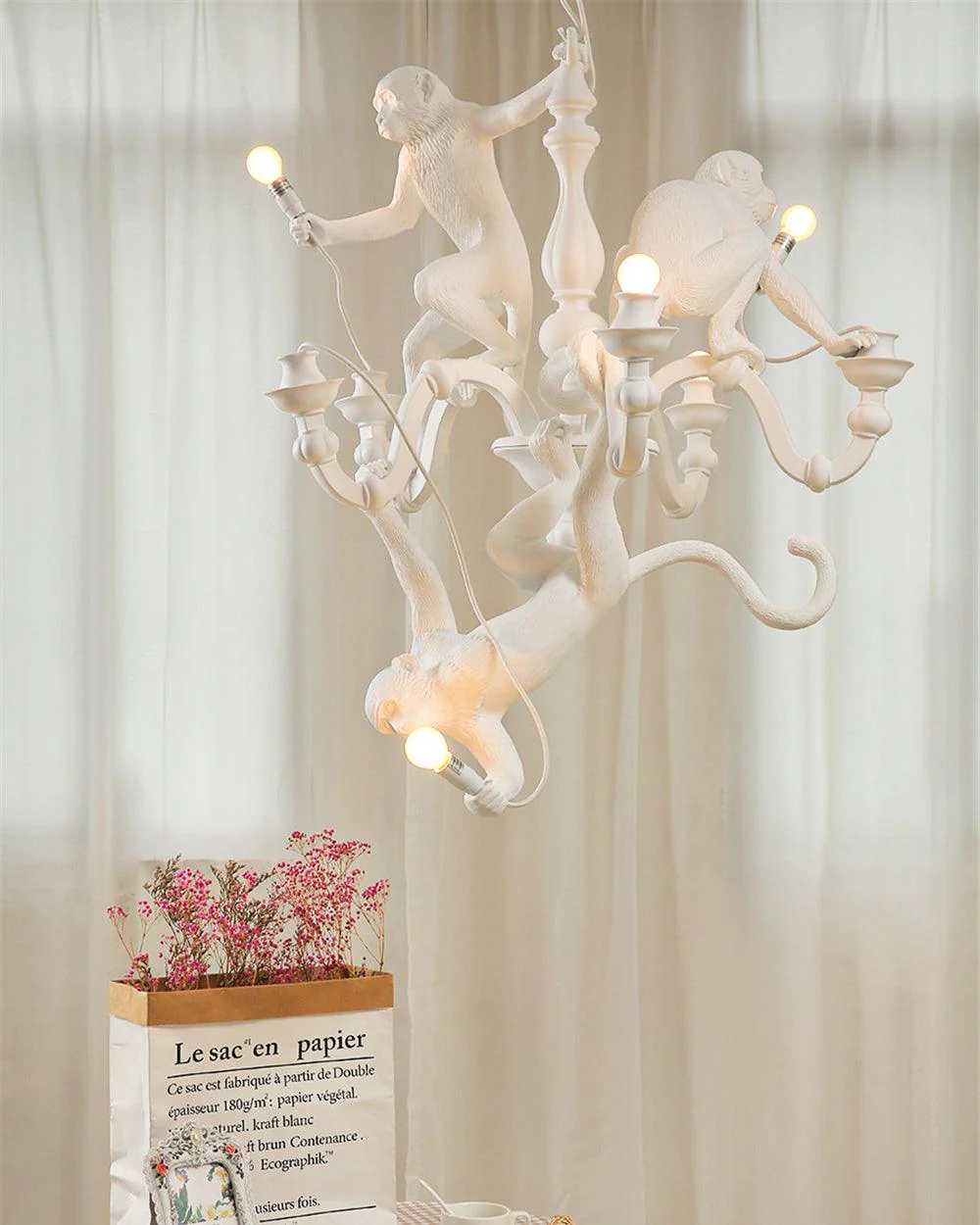 Lustra Chandelier Monkey Black Playful Sculpture - Image 28
