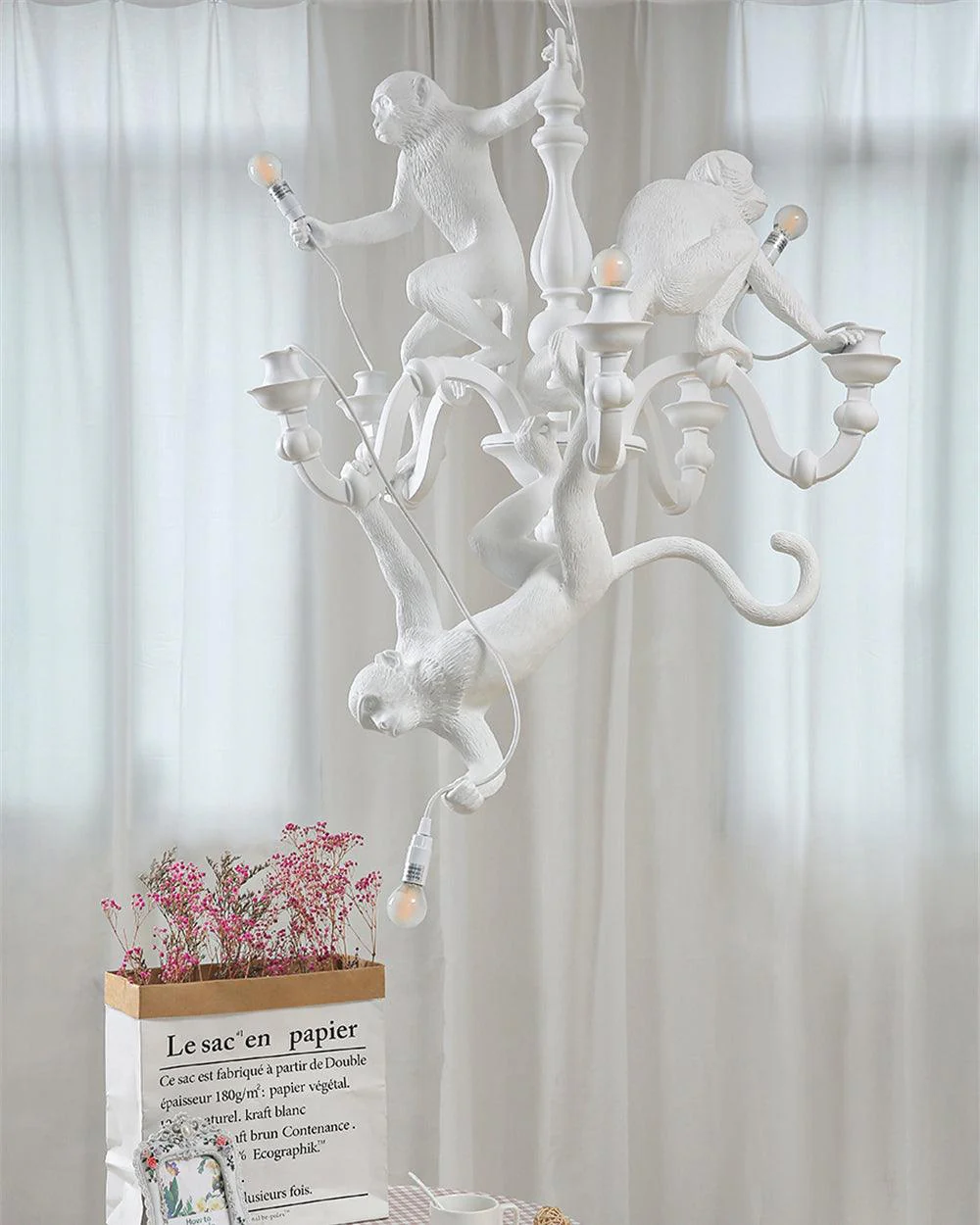 Lustra Chandelier Monkey Black Playful Sculpture - Image 29