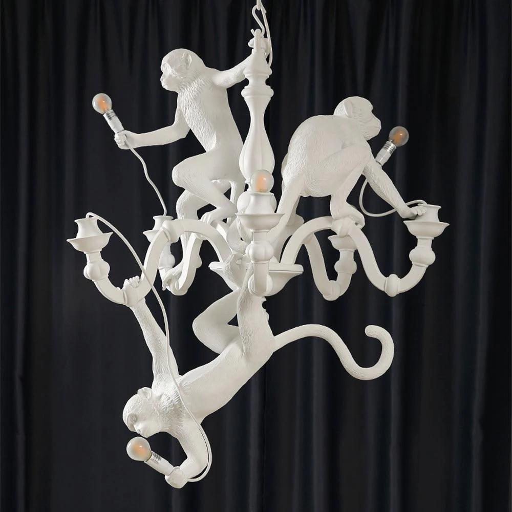 Lustra Chandelier Monkey Black Playful Sculpture - Image 30