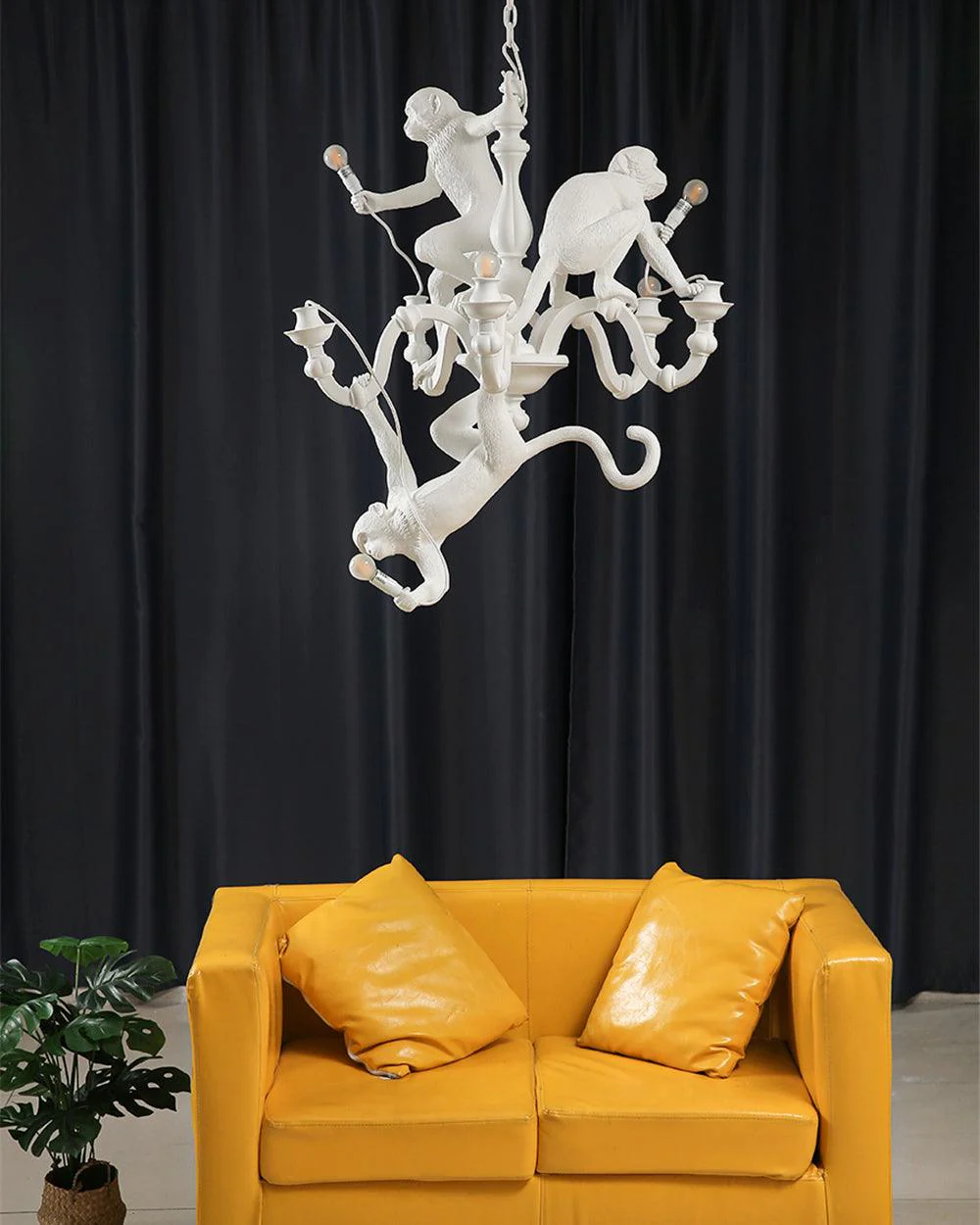 Lustra Chandelier Monkey Black Playful Sculpture - Image 32