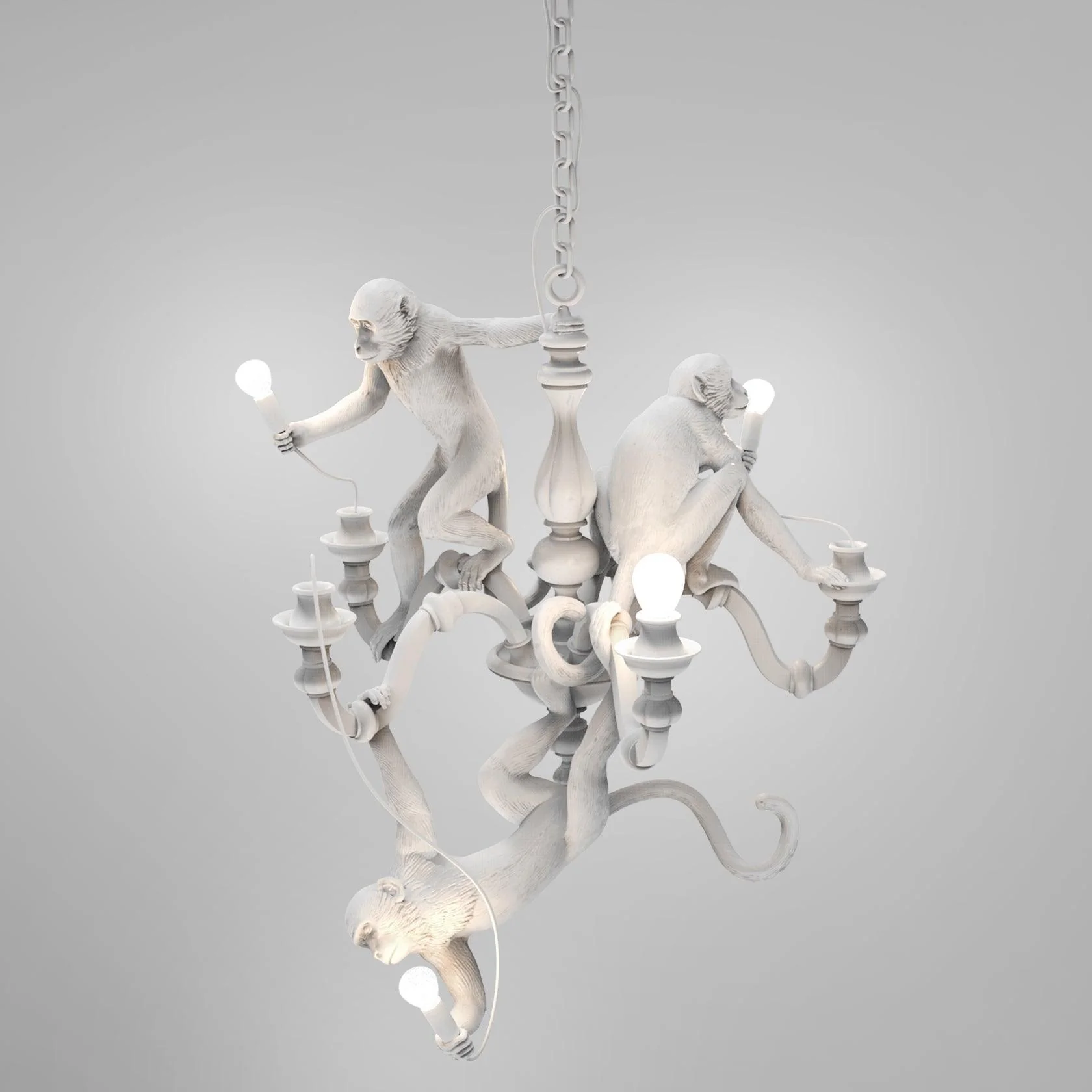 Lustra Chandelier Monkey Black Playful Sculpture - Image 33