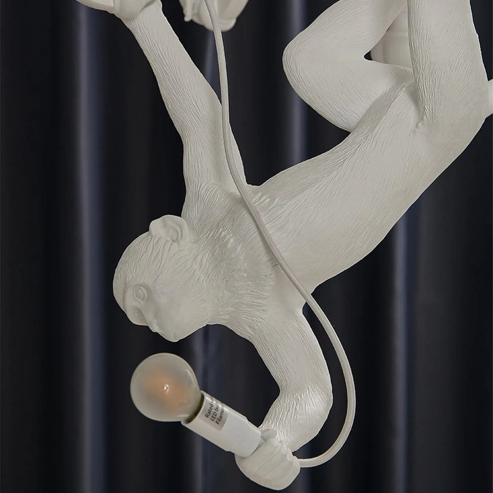 Lustra Chandelier Monkey Black Playful Sculpture - Image 34